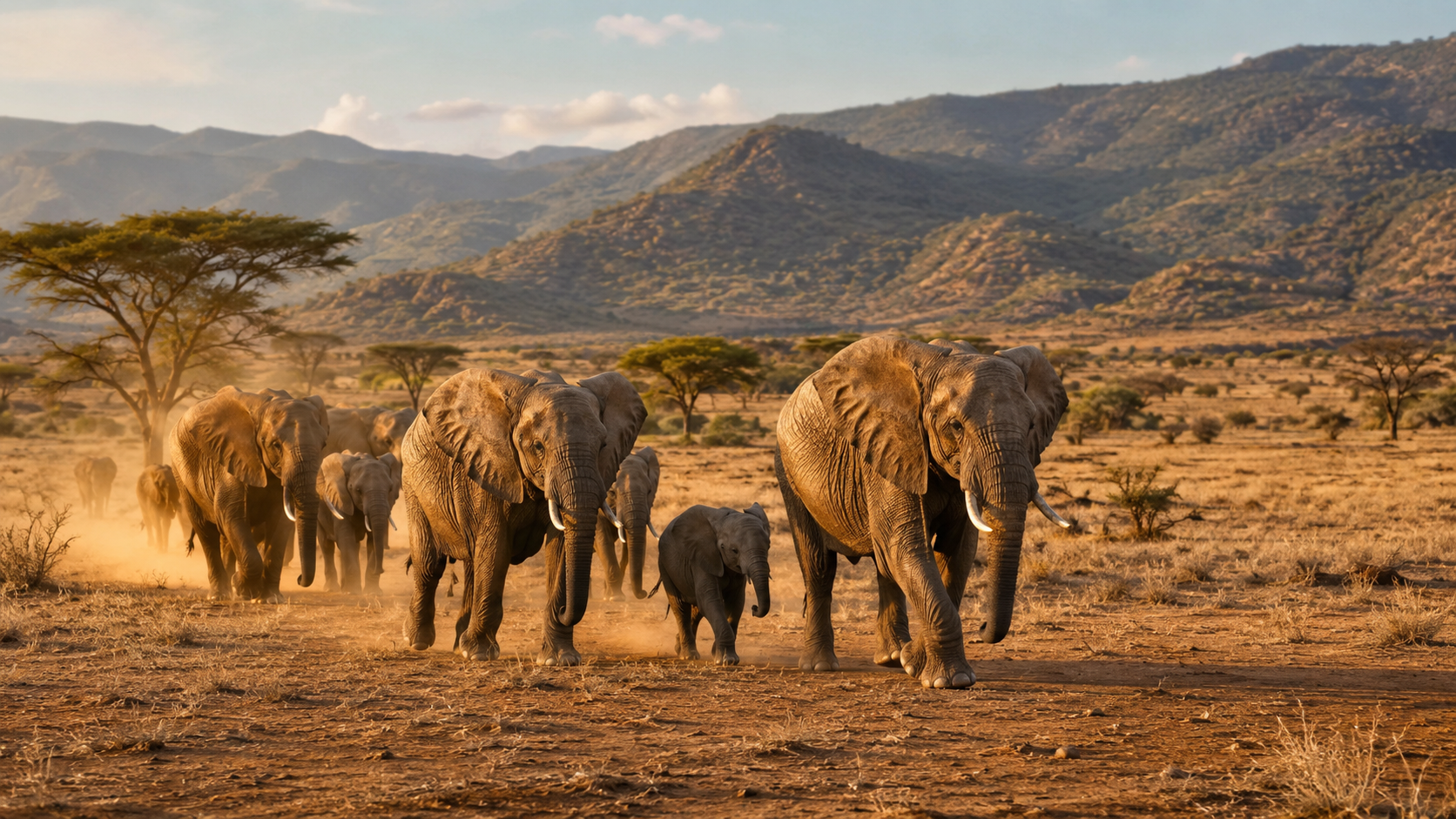 Elephants in Tsavo National Park